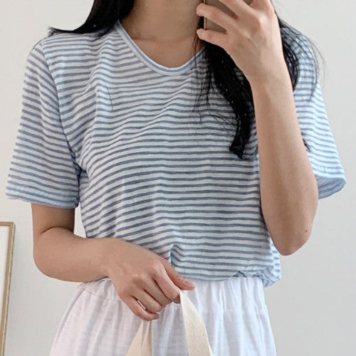 【期間限定！最安値挑戦】 ストライプ柄半袖Tシャツ – 20s Select トップス